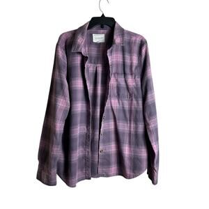 Aeropostale XXL Purple Plaid Flannel Shirt Top Women's